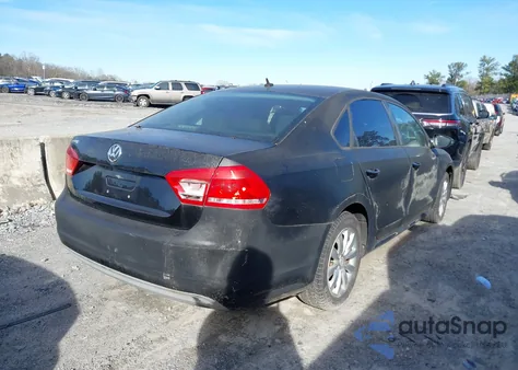 2012 Volkswagen Passat 2.5L S из США, поврежденный, VIN 1VWAH7A30CC080995